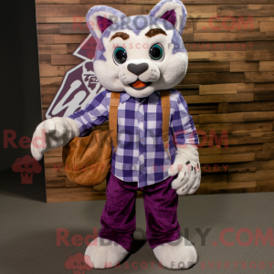 Purple Bobcat mascot...