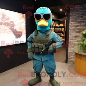 Teal Commando Maskottchen...