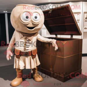 Beige Treasure Chest mascot...