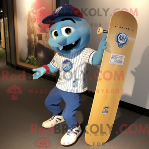 Blå skateboard maskot...
