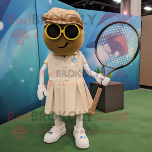 Tan Tennis Racket mascotte...