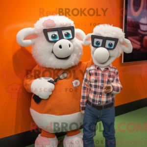 Orange Sheep mascot costume...