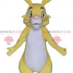 Piękna żółta biało-różowa maskotka królik - Redbrokoly.com
