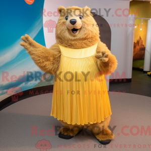 Gold Marmot mascot costume...