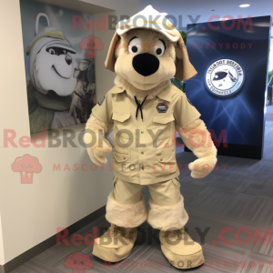 Beige Navy Seal mascot...