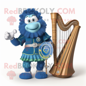 Blue Celtic Harpe maskot...