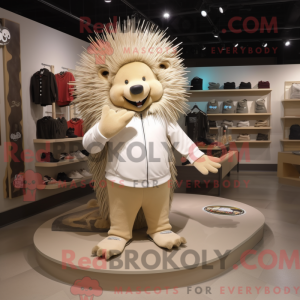 Beige Piggsvin maskot drakt...