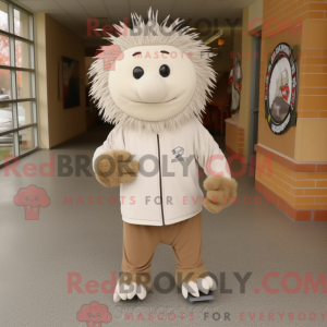 Beige Porcupine mascot...