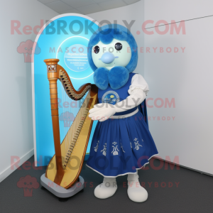 Blue Celtic Harp maskot...