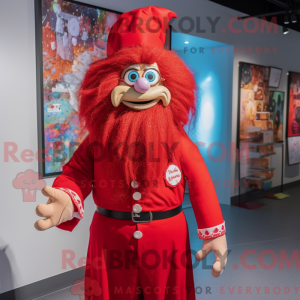Red Wizard maskot kostume...