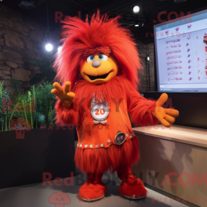 Red Wizard mascot costume...