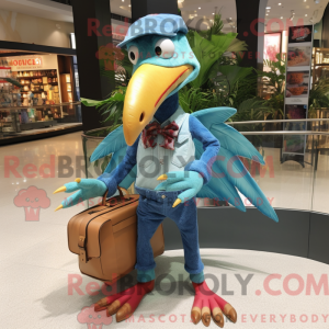 Cyan Pterodactyl maskot...