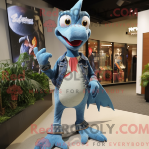 Cyan Pterodactyl mascot...