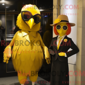 Gold Crow-mascottekostuum...