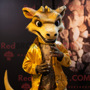 Gold Chupacabra mascot...