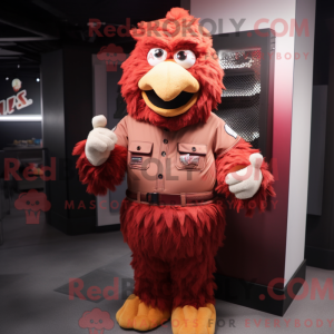 Maroon Fried Chicken mascot...