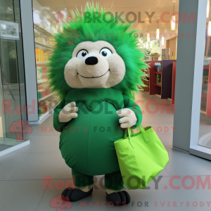 Grøn Porcupine maskot...
