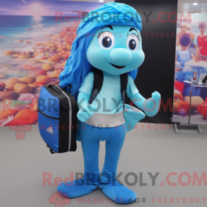 Sky Blue Mermaid mascot...