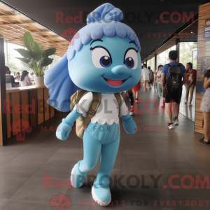 Sky Blue Mermaid mascot...