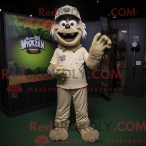 Tan Undead maskot kostume...