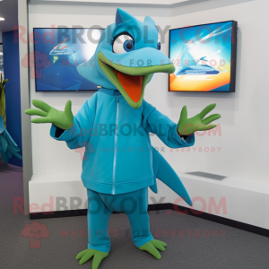 Cyan Pterodactyl mascotte...