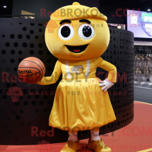 Gold Basketball Ball mascot...