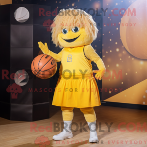 Gold Basketball Ball mascot...