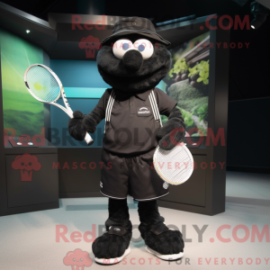 Black Tennis Racket mascot...