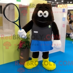 Black Tennis Racket mascot...