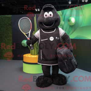 Black Tennis Racket mascot...