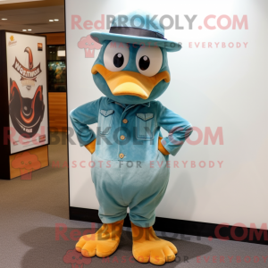 Blågrøn Quail maskot...