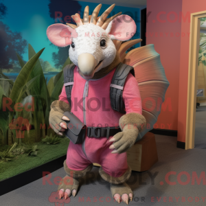 Pink Armadillo mascot...