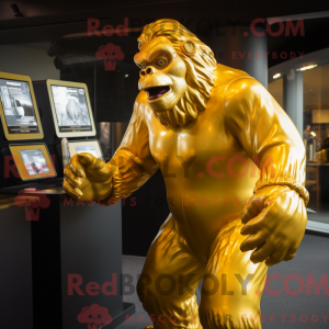 Gold Gorilla mascot costume...