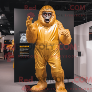Gold Gorilla mascot costume...