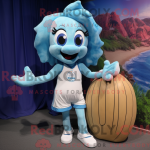 Sky Blue Mermaid mascot...