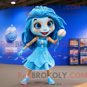 Sky Blue Mermaid mascot...