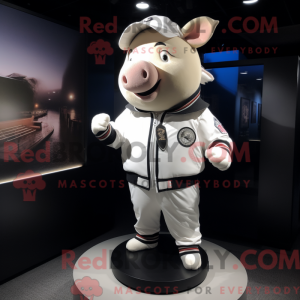 White Pig mascot costume...