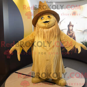 Gold Witch mascot costume...