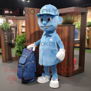 Blue Golf Bag maskot drakt...