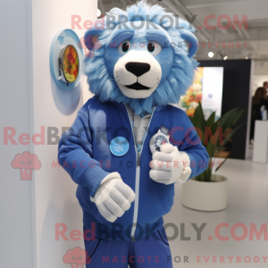 Blue Lion maskot kostume...