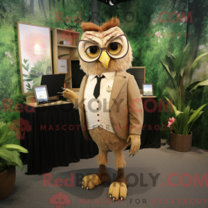 Tan Owl mascot costume...