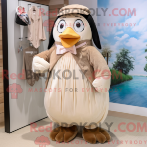 Máscara de pinguim bege...