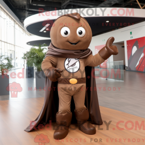 Brown Superhero mascot...