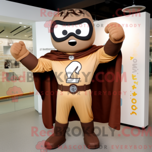 Brun Superhelte maskot...
