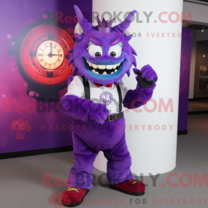 Purple Devil mascot costume...