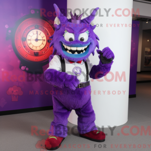 Purple Devil maskot kostume...