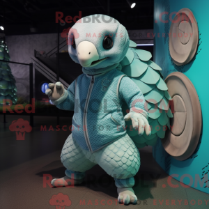 Cyan Pangolin maskot...