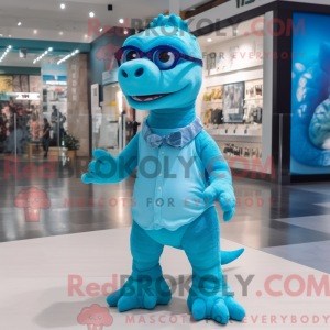 Cyan Iguanodon Maskottchen...