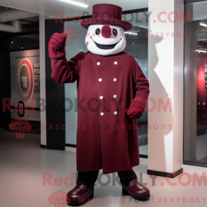 Maroon Mime maskot kostume...