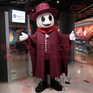 Maroon Mime maskot kostume...